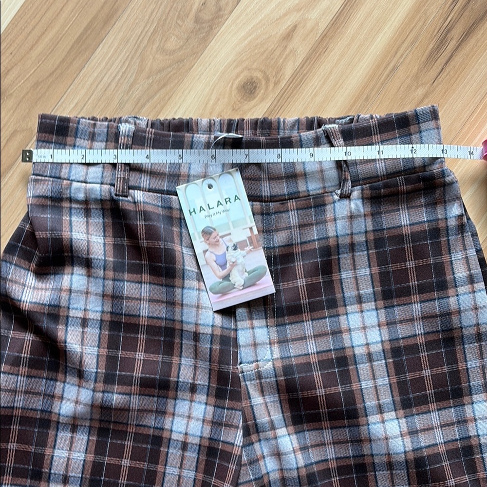 HALARA Brown and Cream Plaid Pants - Picture 4 of 7